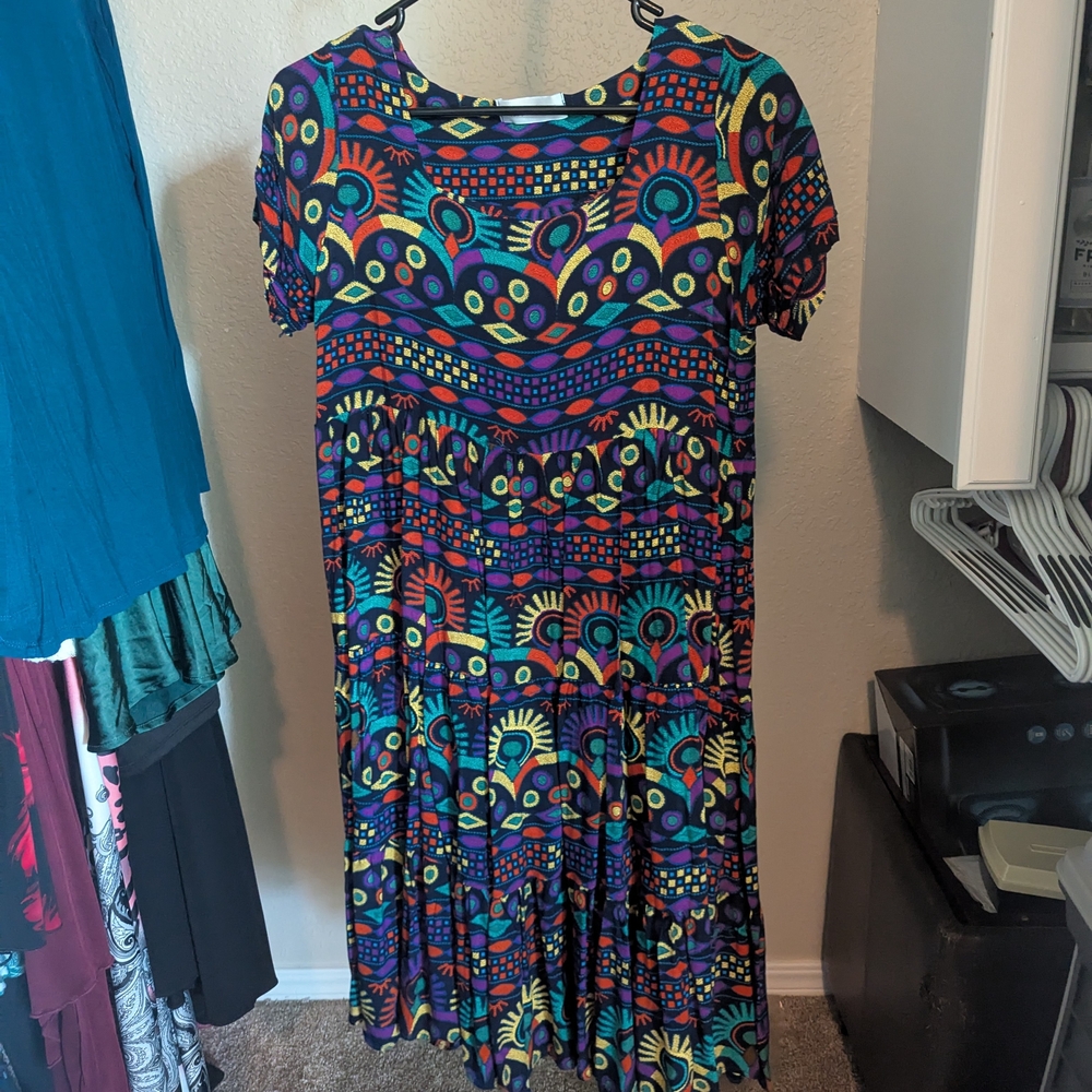Colorful Patterned Women's Dress